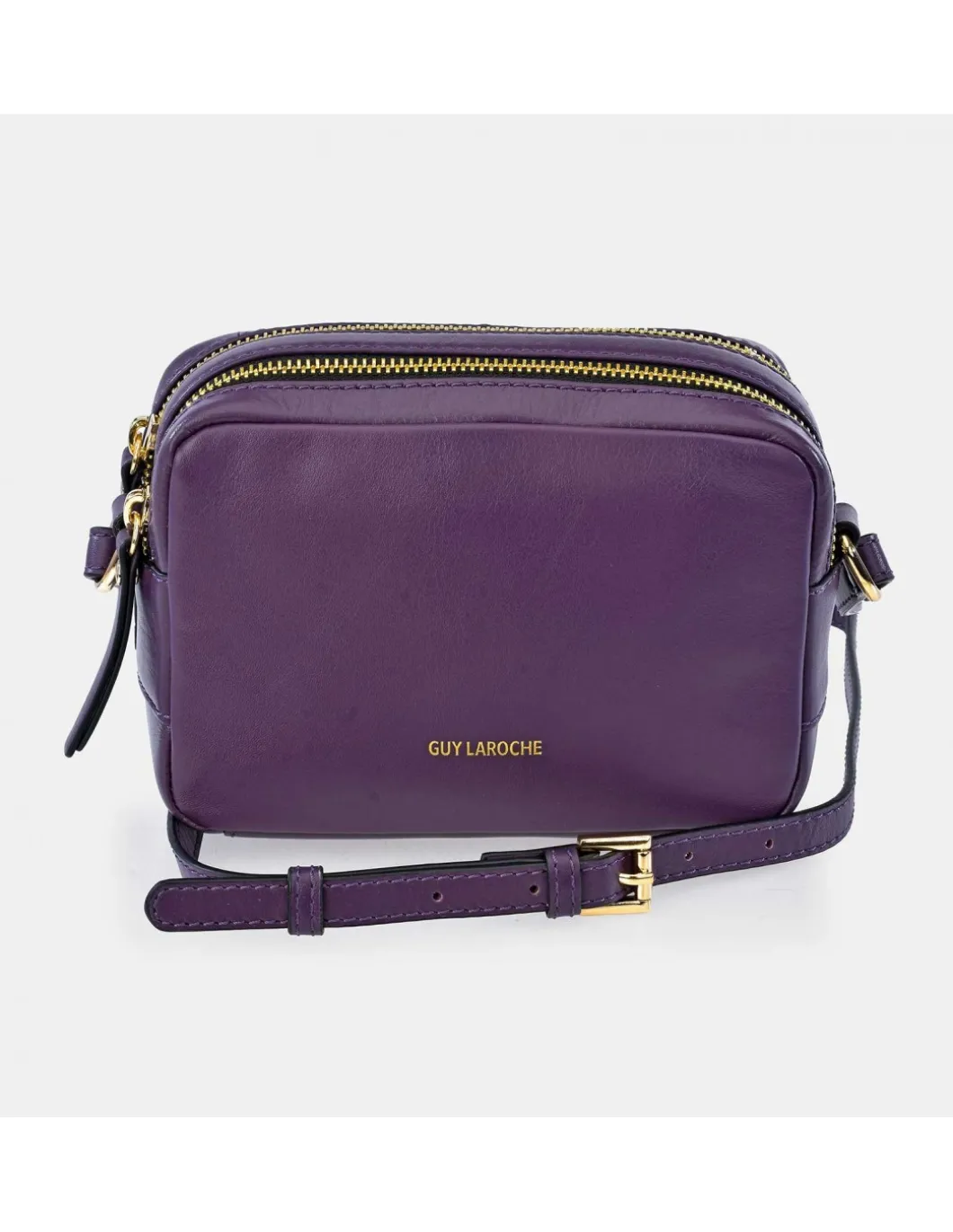GUY LAROCHE bolso piel con bandolera y cremalleras