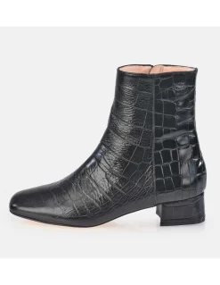 GUY LAROCHE Botín con tacón para mujer piel grabado Coco