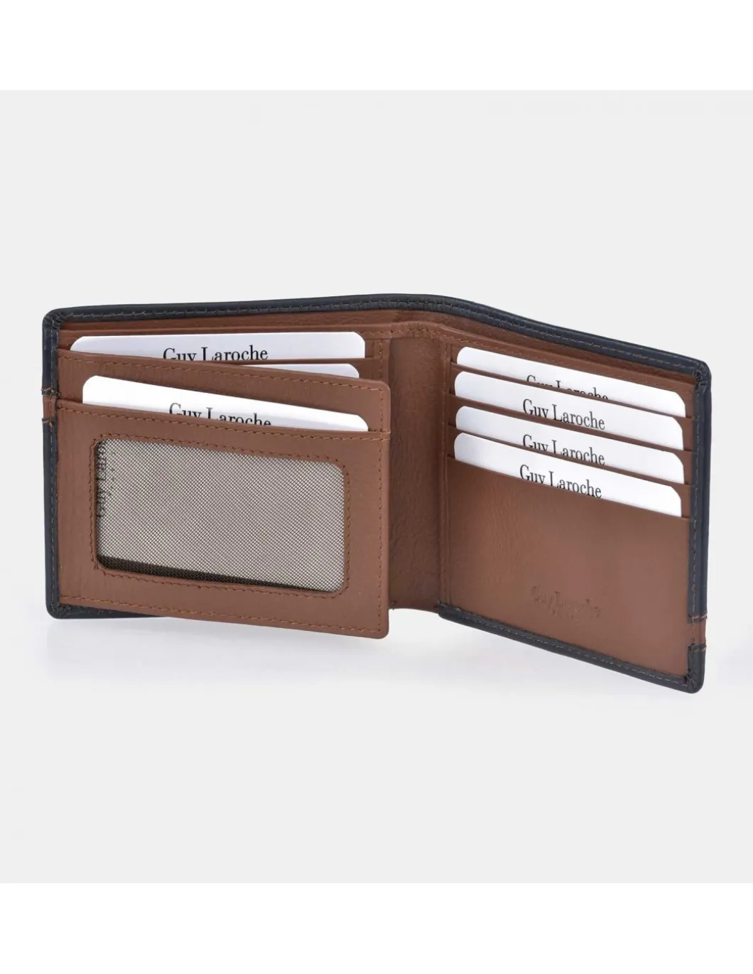 GUY LAROCHE Cartera Billetera de piel para hombre tipo americano Colección Napa