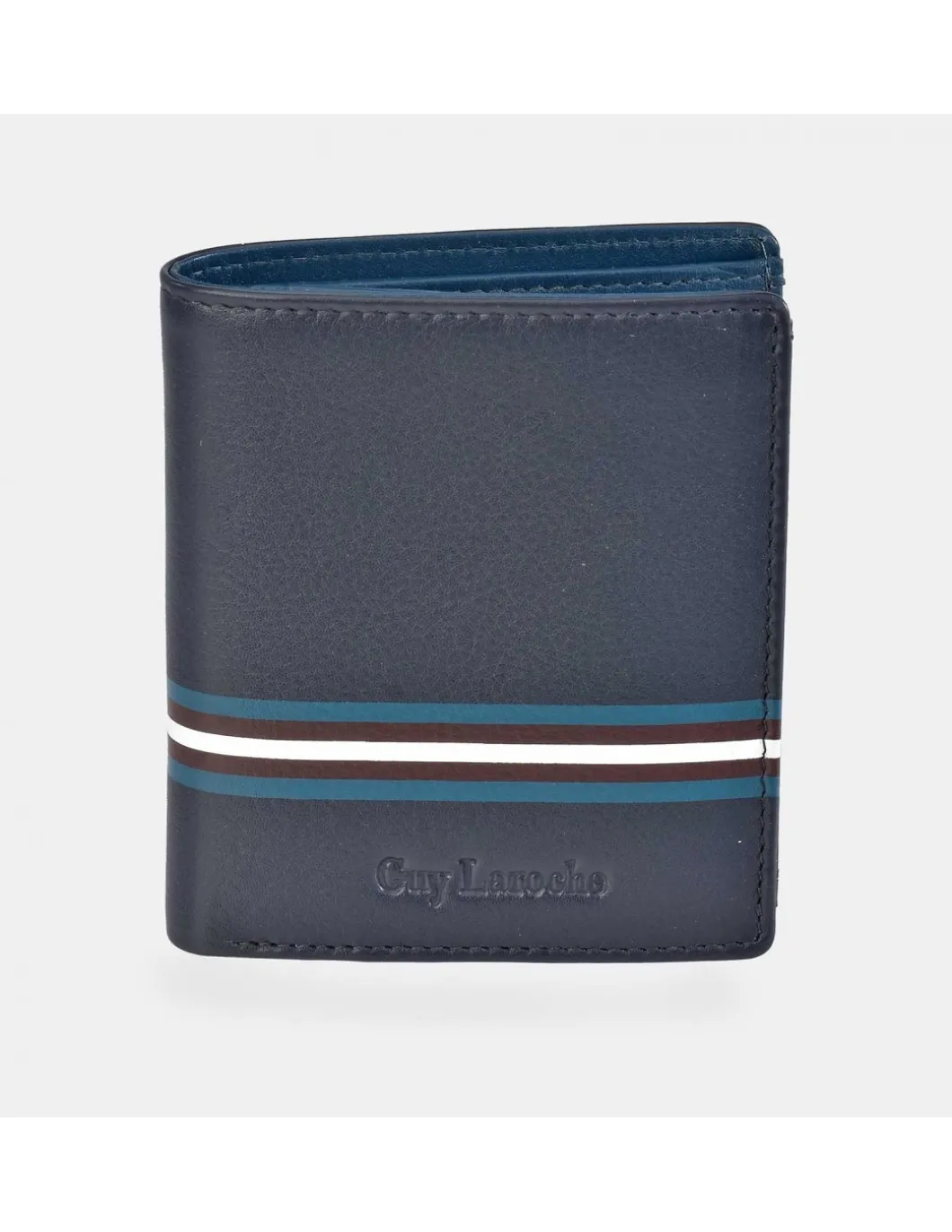 GUY LAROCHE Cartera compacta para hombre en piel Rayas