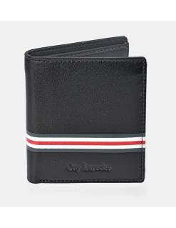 GUY LAROCHE Cartera compacta para hombre en piel Rayas