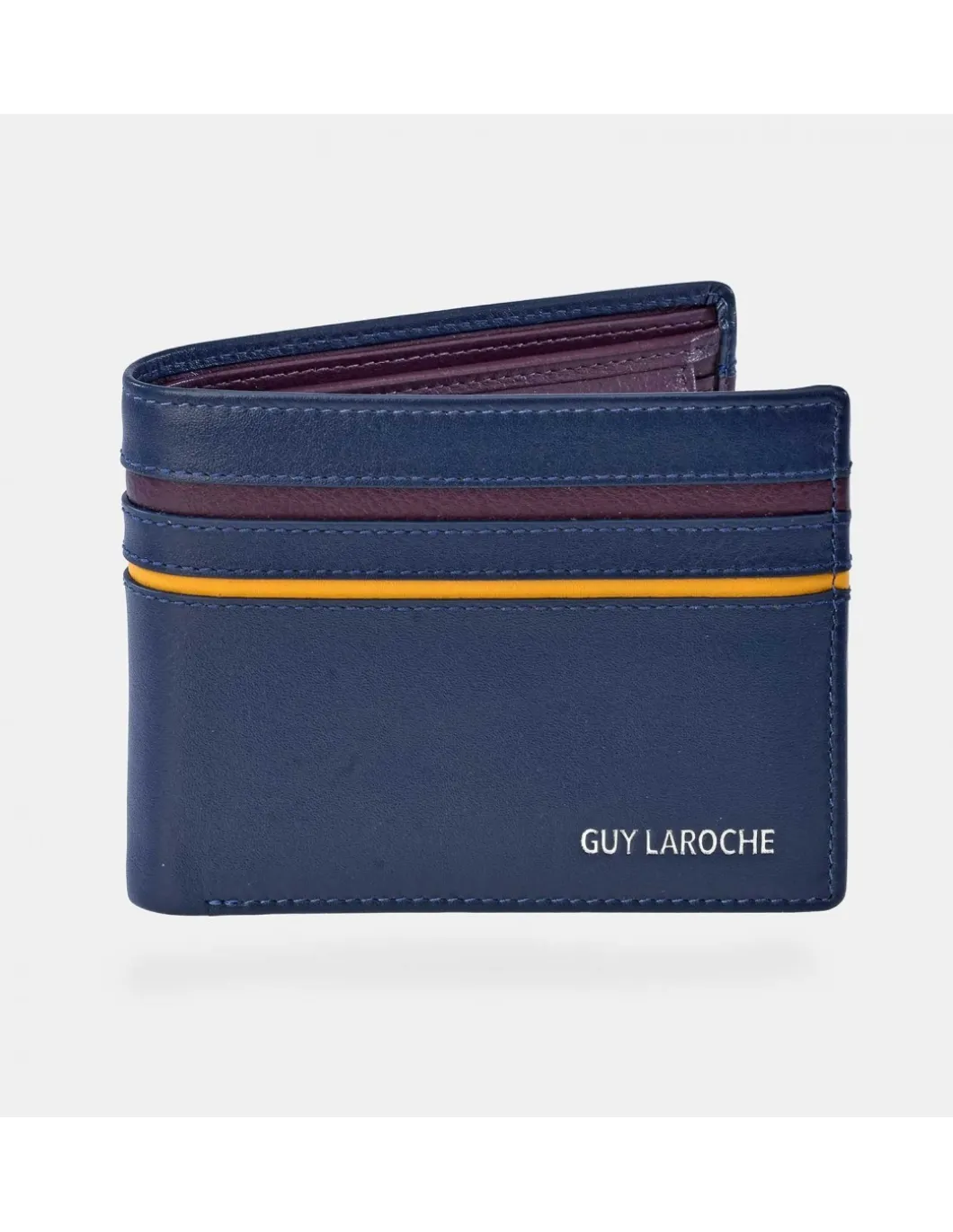 GUY LAROCHE cartera con monedero tipo americano en piel de Ubrique combinada con monedero para hombre