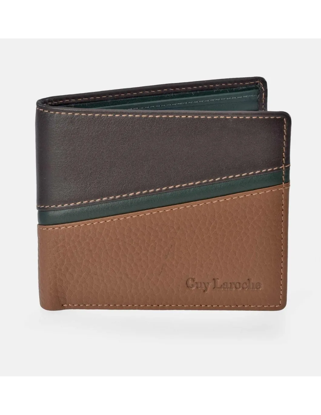 GUY LAROCHE Cartera piel para hombre tipo americano Colección Napa Grano