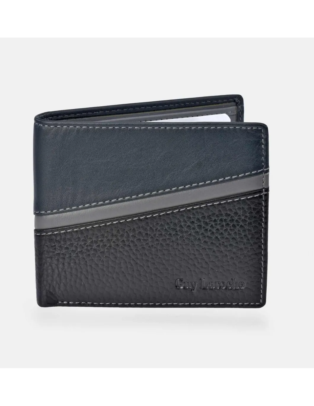 GUY LAROCHE Cartera piel para hombre tipo americano Colección Napa Grano