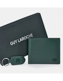 GUY LAROCHE cartera y llavero en piel con estuche regalo para hombre