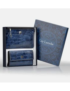 GUY LAROCHE Monedero billetero + bolso de mano con bandolera para mujer en piel sintética con estuche