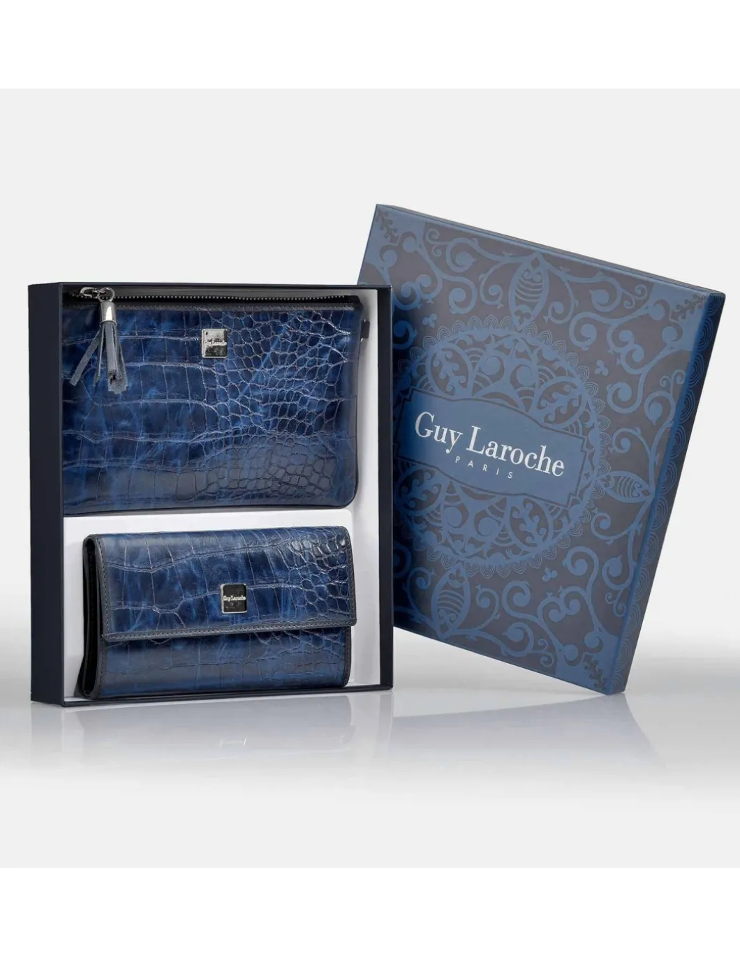 GUY LAROCHE Monedero billetero + bolso de mano con bandolera para mujer en piel sintética con estuche