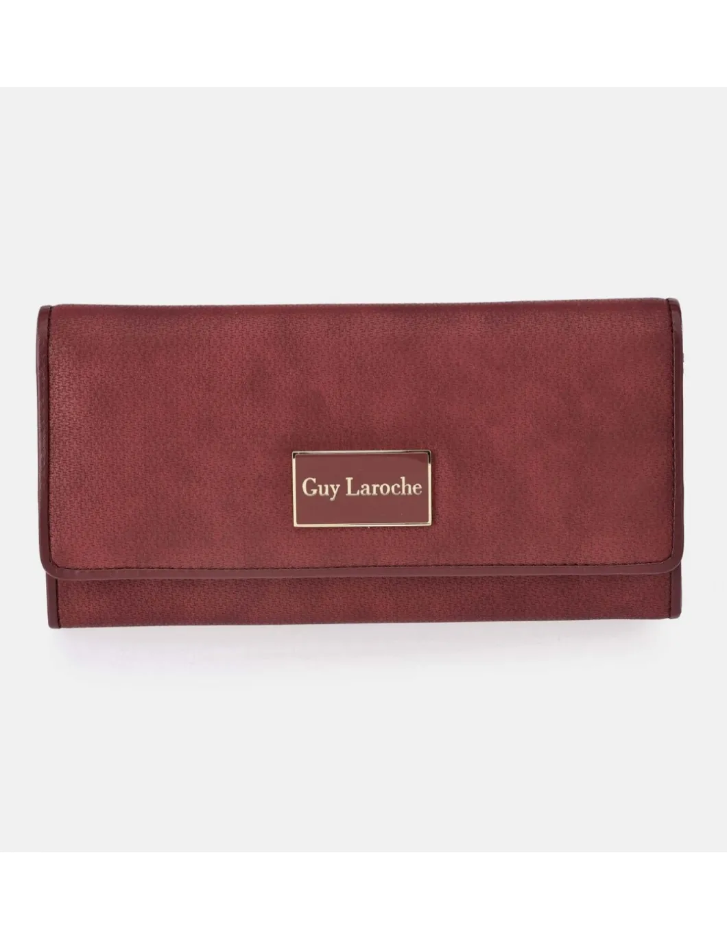 GUY LAROCHE Monedero billetero con solapa para mujer en símil piel grabada
