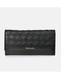 GUY LAROCHE Monedero billetero grande para mujer en piel tiras