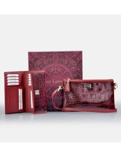 GUY LAROCHE Monedero billetero + bolso de mano con bandolera para mujer en piel sintética con estuche