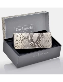 GUY LAROCHE Monedero billetero grande para mujer en piel grabado con estuche regalo