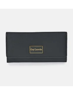 GUY LAROCHE Monedero billetero con solapa para mujer en símil piel grabada
