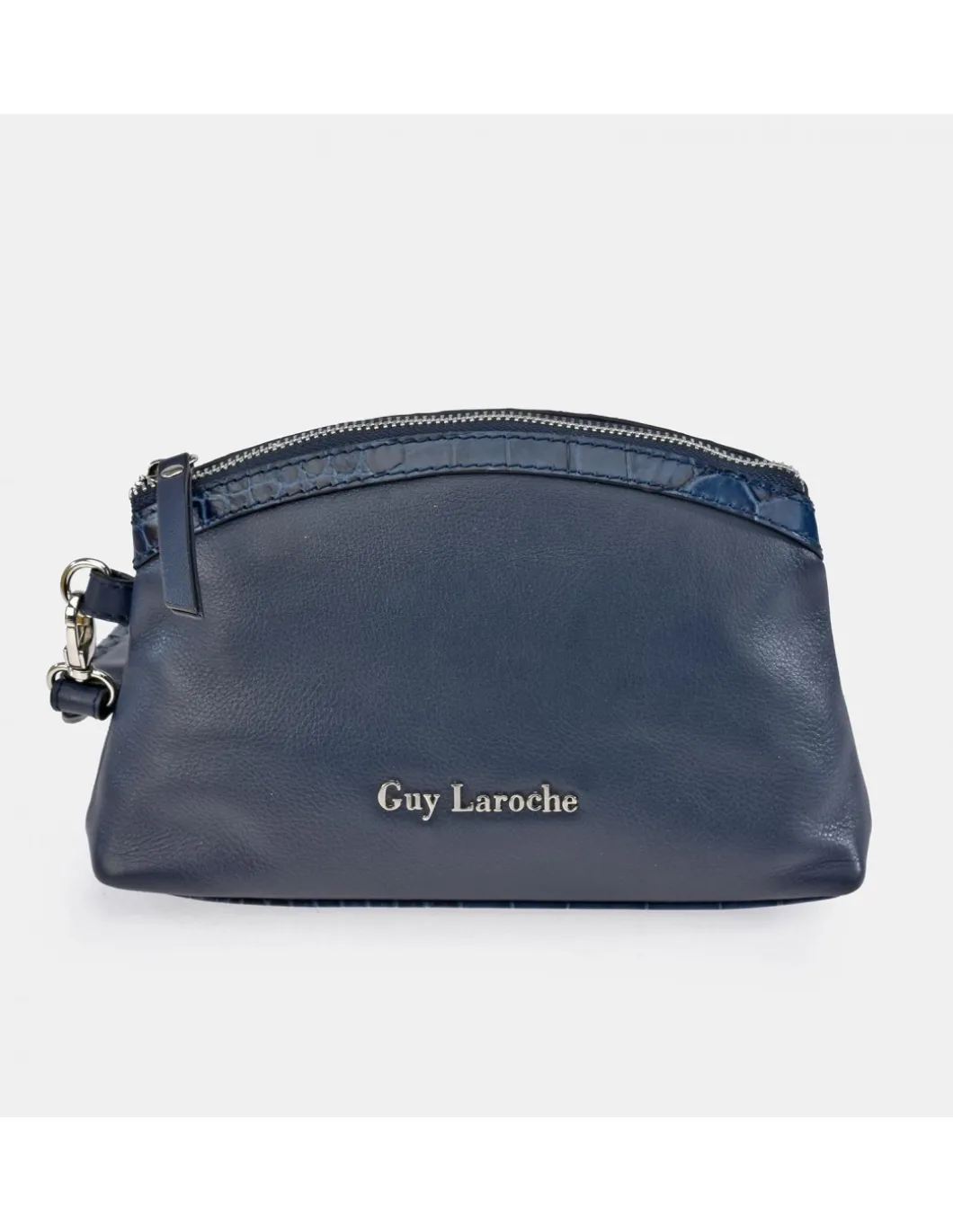 GUY LAROCHE Monedero grande con asa de mano para mujer piel Coco