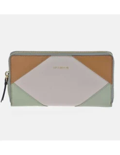 GUY LAROCHE Monedero grande con cremallera para mujer en piel patchwork