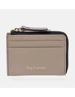 GUY LAROCHE Monedero tarjetero plano para mujer en piel