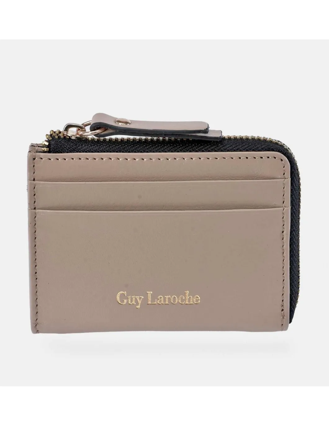 GUY LAROCHE Monedero tarjetero plano para mujer en piel