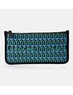 GUY LAROCHE pouch cremallera para mujer en lona print logo