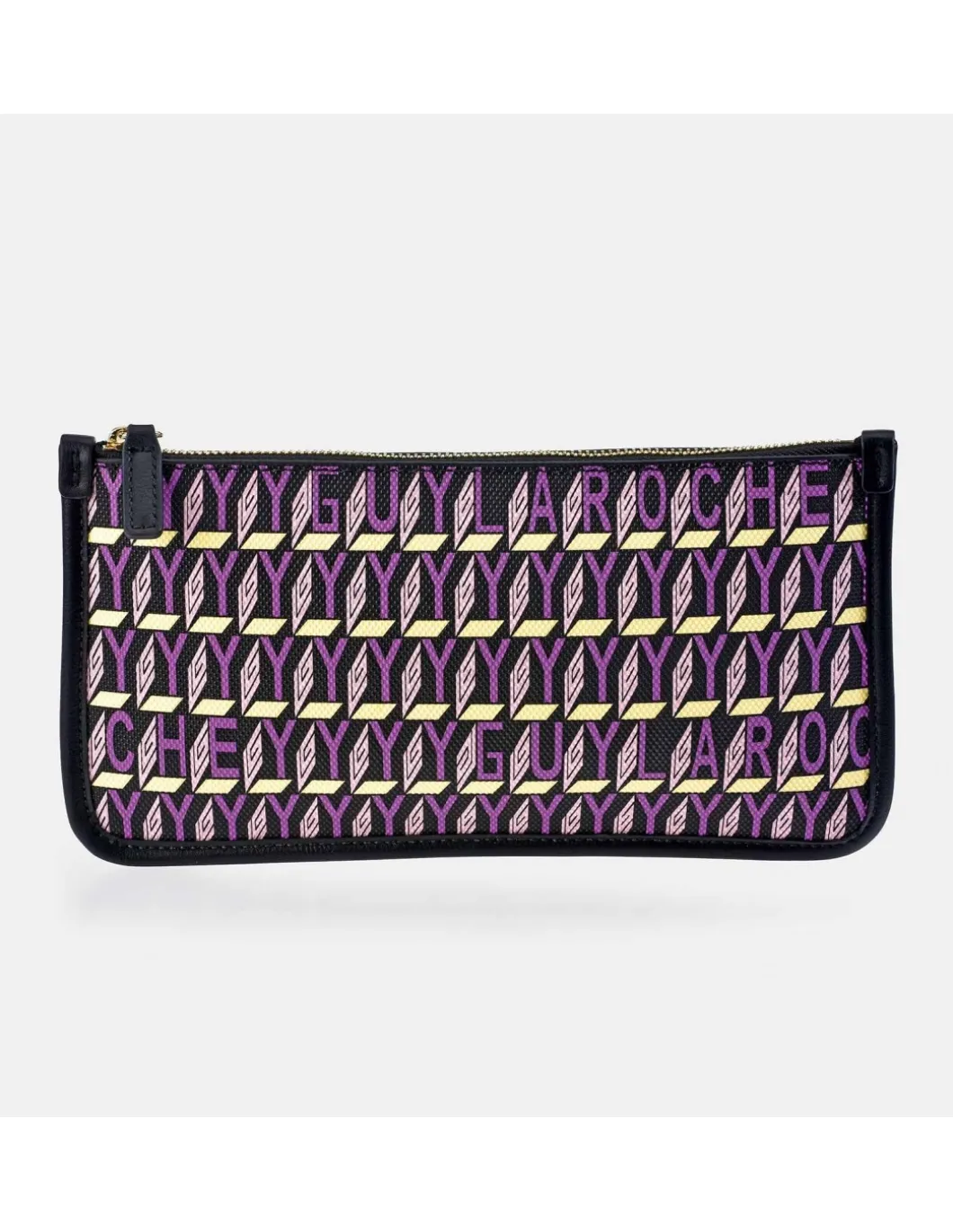 GUY LAROCHE pouch cremallera para mujer en lona print logo