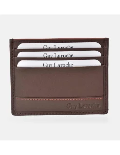 GUY LAROCHE Tarjetero de Hombre piel plano Calidad Sedalina