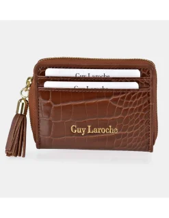 GUY LAROCHE tarjetero monedero cremallera mujer sintético grabado
