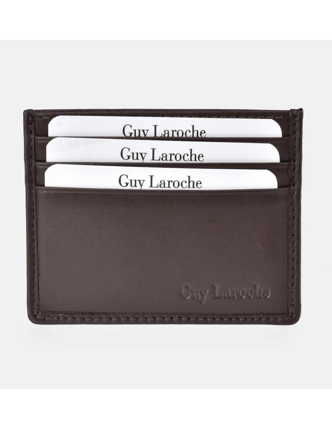 GUY LAROCHE Tarjetero plano para hombre en piel suave