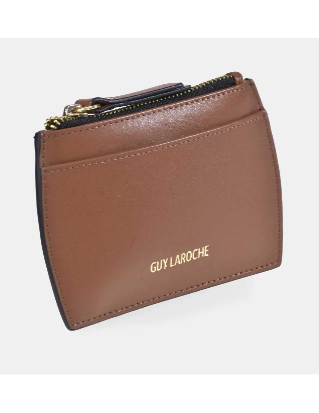 GUY LAROCHE Tarjetero plano de cremallera para mujer en piel