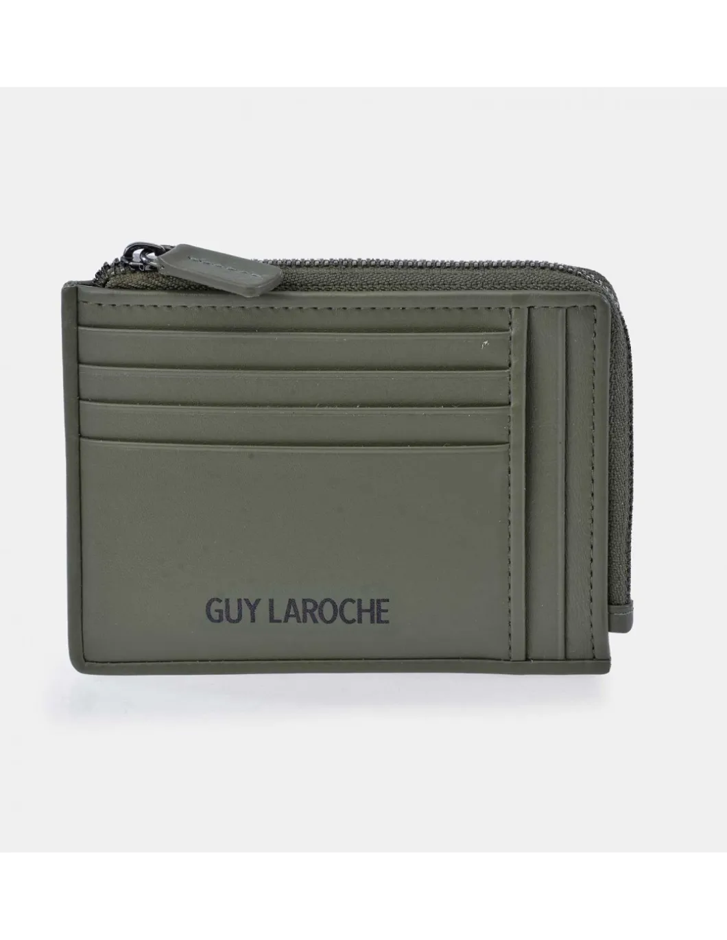 GUY LAROCHE Tarjetero plano cremallera en piel para hombre