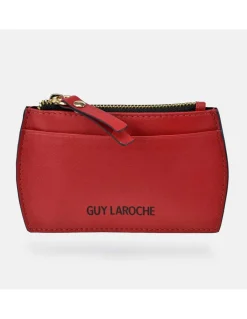 GUY LAROCHE Tarjetero y monedero plano para mujer en piel suave