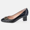 GUY LAROCHE Zapato de salón tacón cuadrado mujer piel grabado Coco