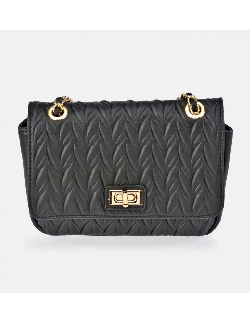 PIERRE CARDIN Bolso bandolera metálica con solapa para mujer en símil piel acolchado