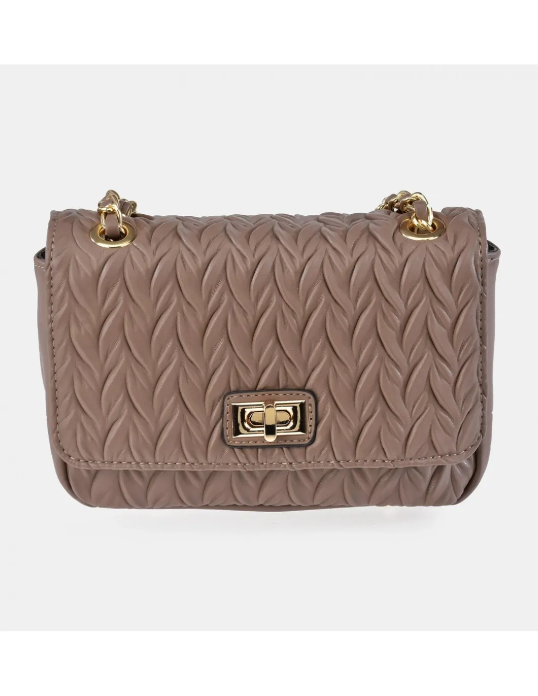 PIERRE CARDIN Bolso bandolera metálica con solapa para mujer en símil piel acolchado