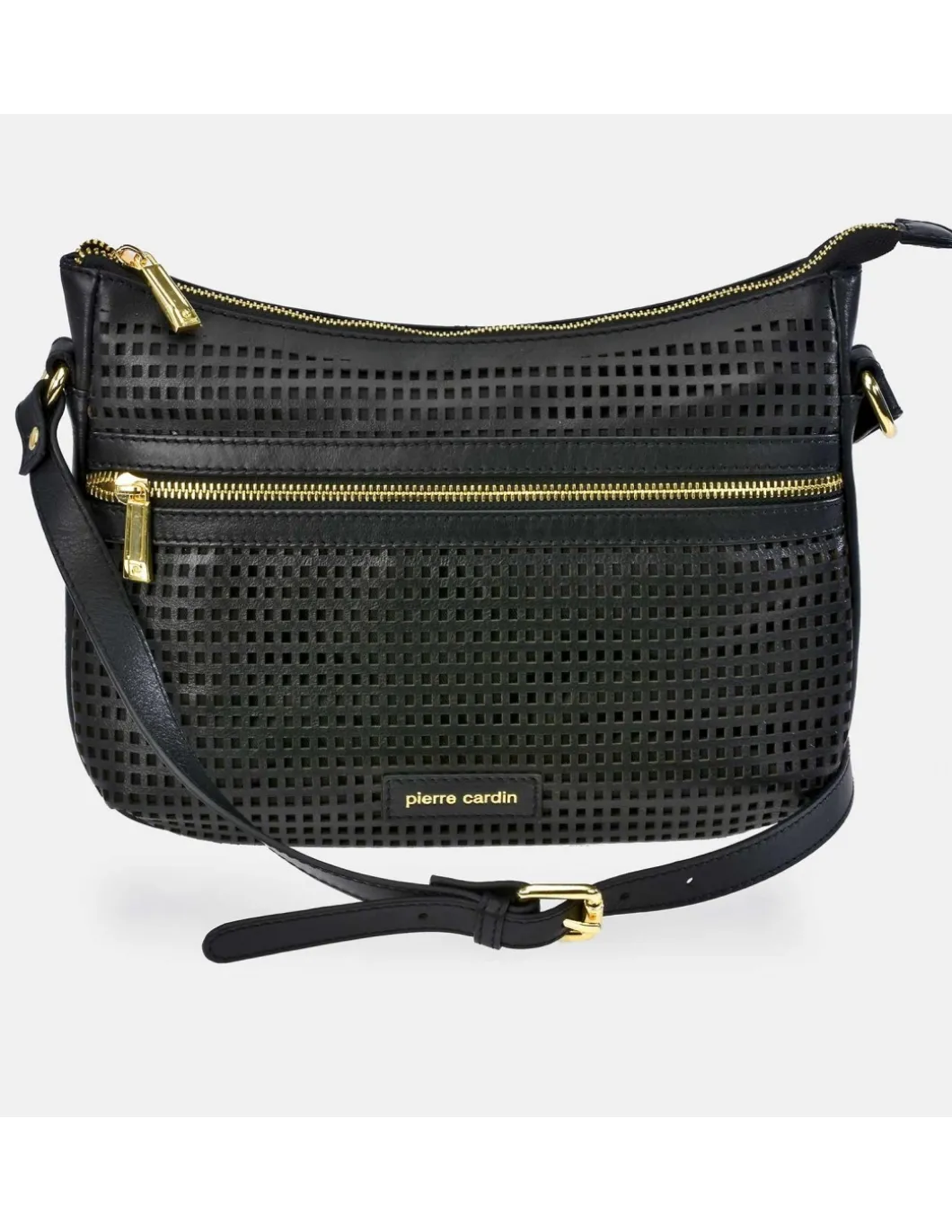 PIERRE CARDIN Bolso bandolera para mujer en piel trenzado
