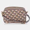 PIERRE CARDIN Bolso bandolera para mujer dos cremalleras lona estampada
