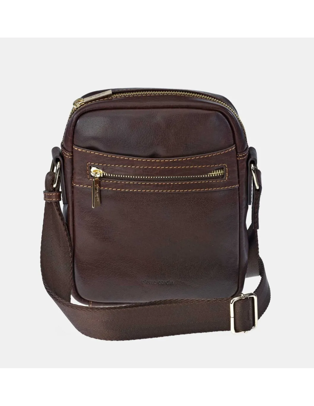 PIERRE CARDIN Bolso bandolera en piel Vegetal con cremallera de hombre
