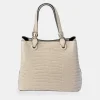 PIERRE CARDIN Bolso de mano grabado para mujer con doble asa y bandolera