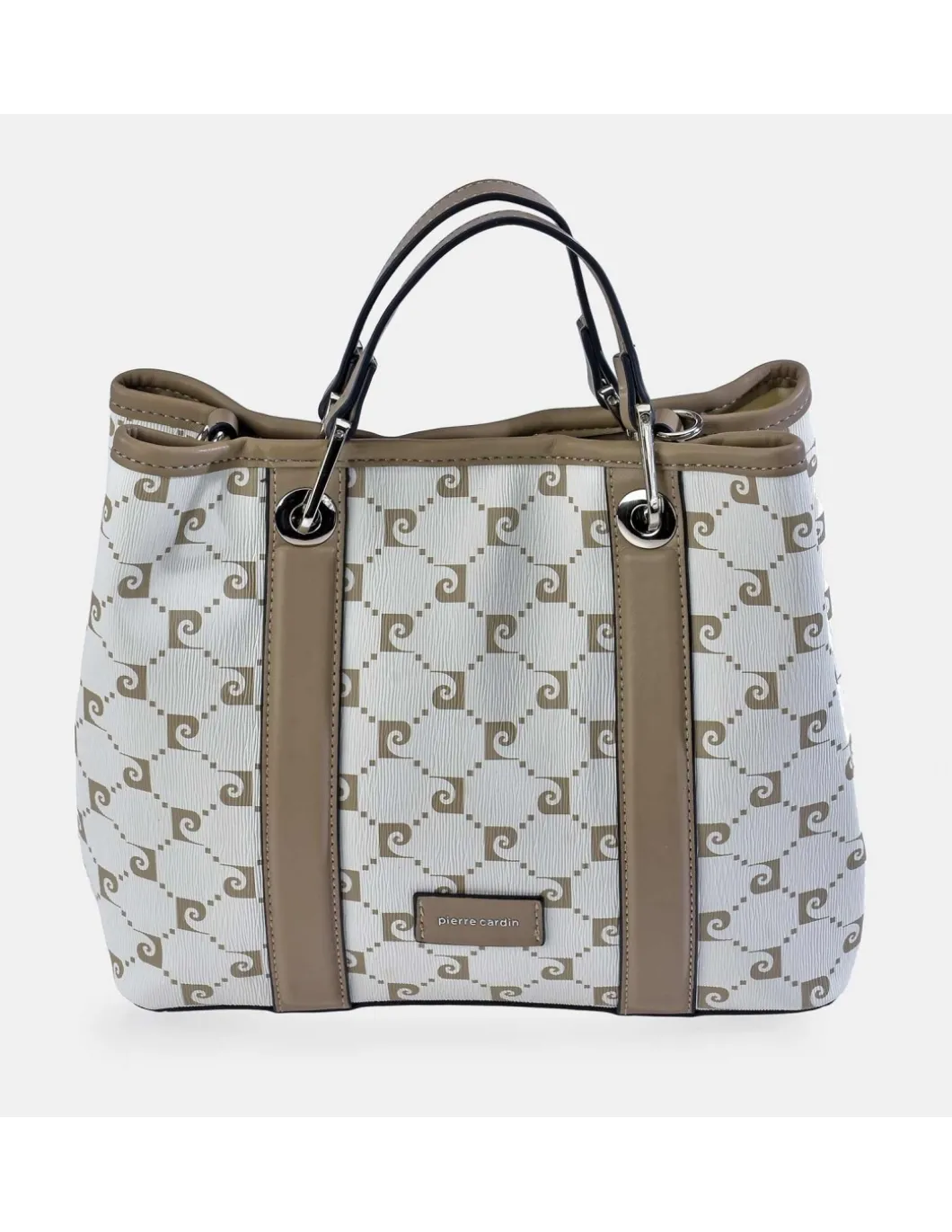 PIERRE CARDIN bolso de mano PU ajustable con bandolera en lona estampada