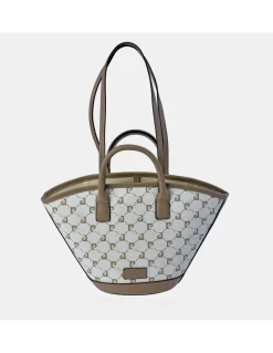 PIERRE CARDIN bolso de mano mini capazo con asas cortas y largas en lona estampada