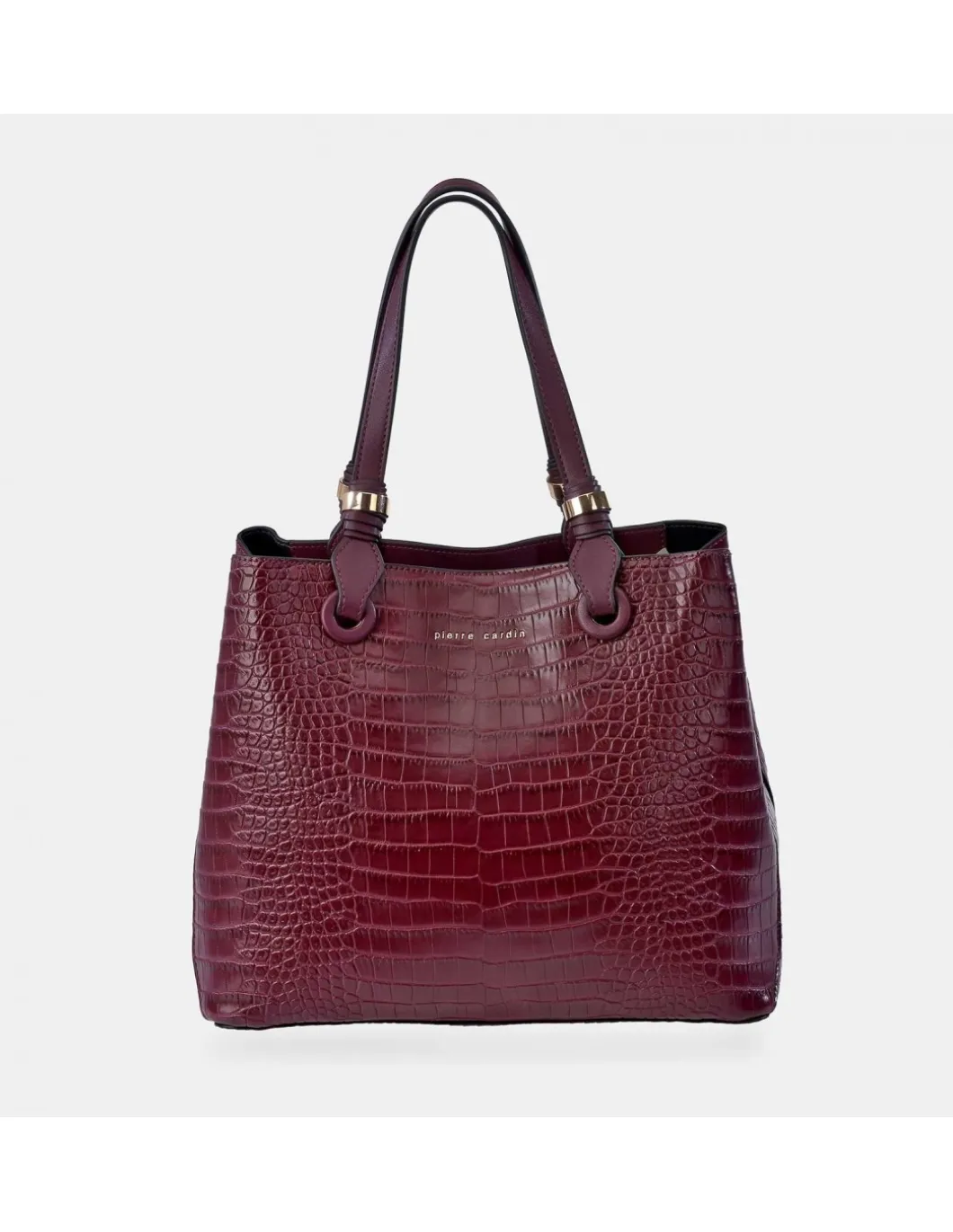 PIERRE CARDIN Bolso de mano grabado para mujer con doble asa y bandolera