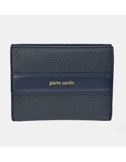 PIERRE CARDIN monedero billetera mediano con solapas para mujer en piel grano