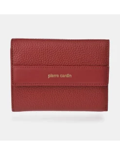 PIERRE CARDIN monedero billetera mediano con solapas para mujer en piel grano