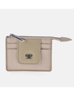 PIERRE CARDIN Monedero tarjetero mini para mujer en piel espigas