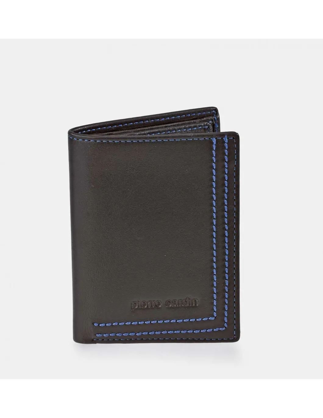 PIERRE CARDIN tarjetero vertical con costura vista para caballero