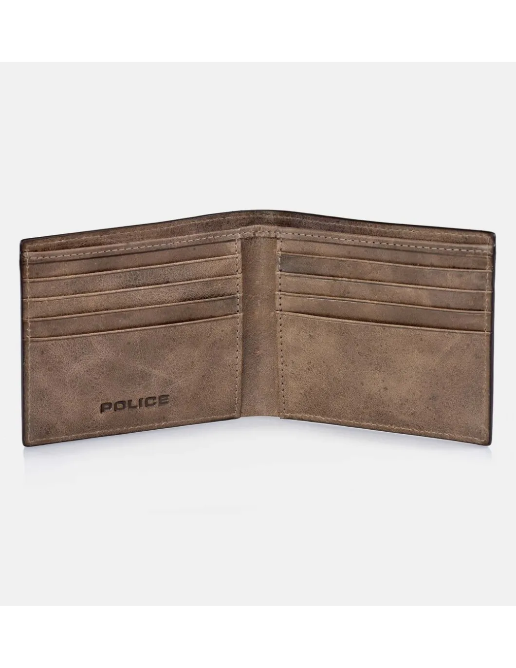 POLICE cartera grande de piel tipo americano para hombre