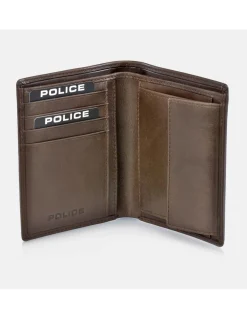 POLICE cartera grande de piel para hombre con monedero interior