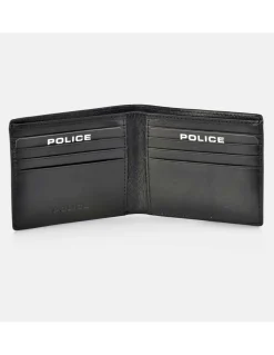 POLICE cartera grande de piel tipo americano para hombre