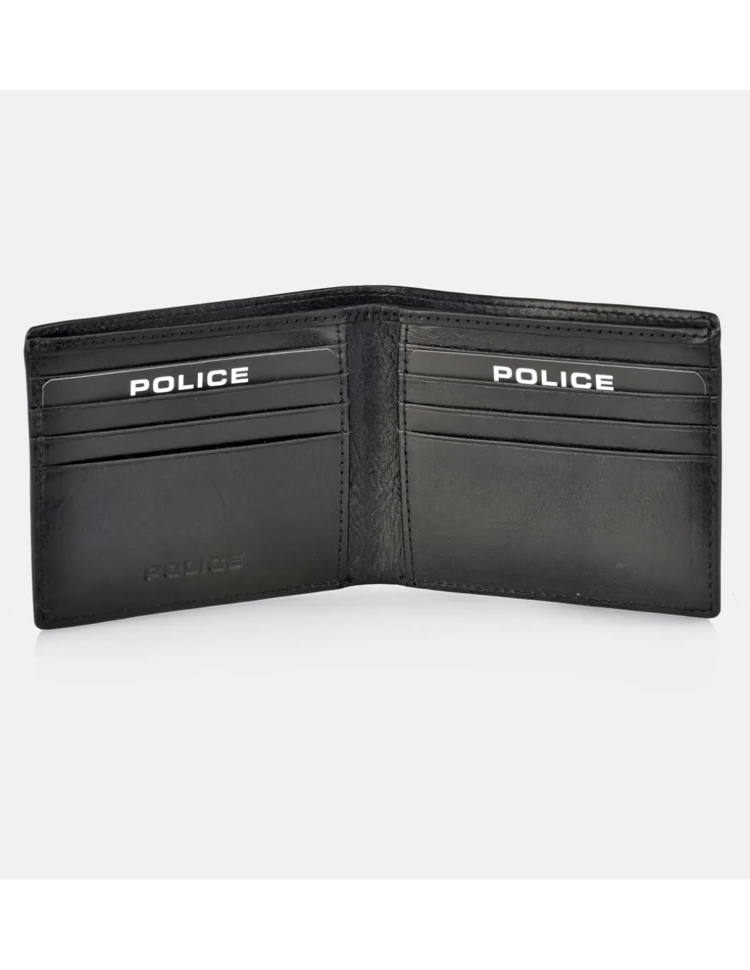 POLICE cartera grande de piel tipo americano para hombre