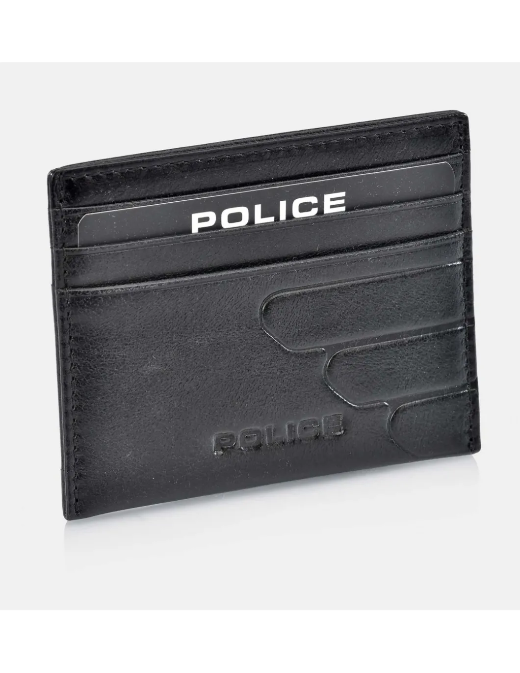 POLICE tarjetero plano grande de piel para hombre