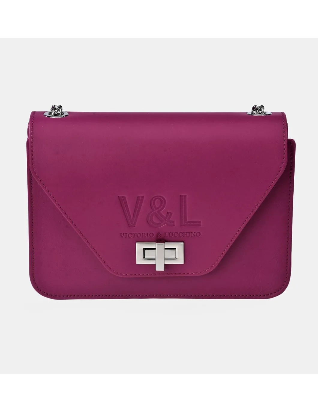 Victorio & Lucchino Bolso bandolera metálica para mujer en piel
