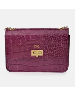 Victorio & Lucchino bolso bandolera grande para mujer en piel grabado coco