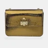 Victorio & Lucchino Bolso metalizado bandolera para mujer en piel grabada